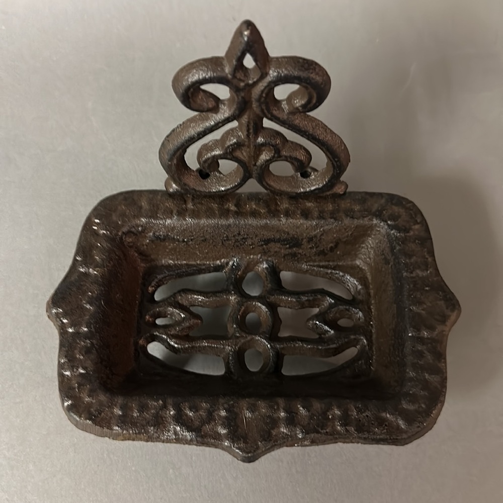 Cast Iron Footed Soap or Note Card Tray NWOT - Picture 2 of 7